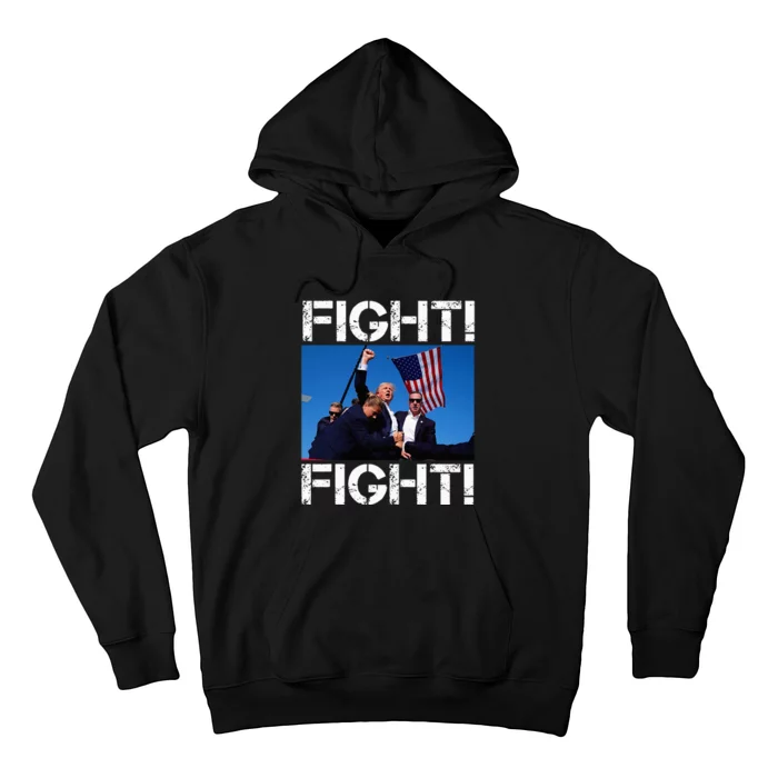 Trump Fight Fight Fight Trump Defiant Trump Shot Fist Pump Hoodie