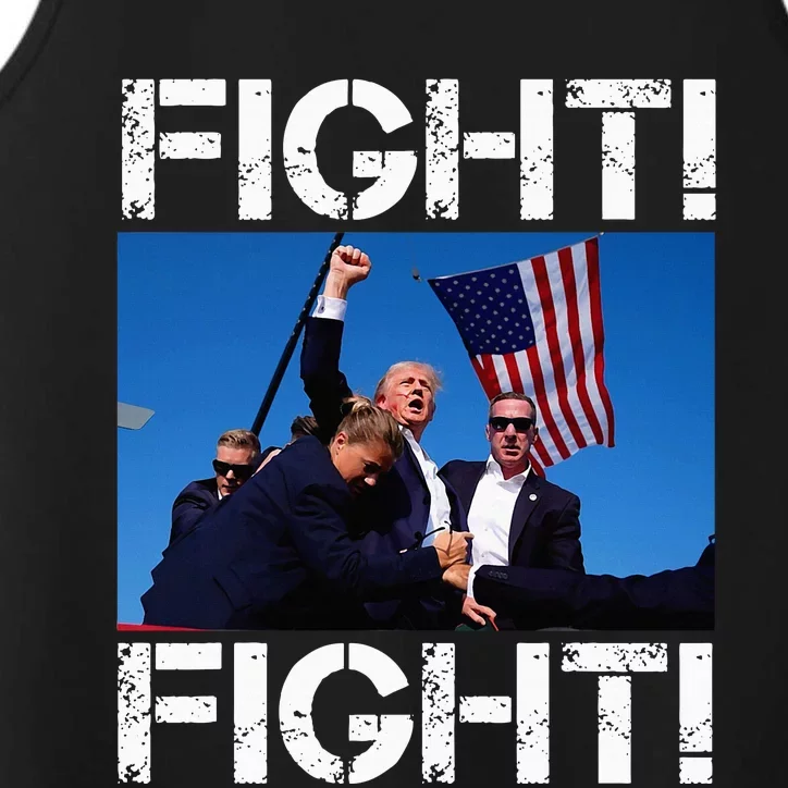 Trump Fight Fight Fight Trump Defiant Trump Shot Fist Pump Performance Tank