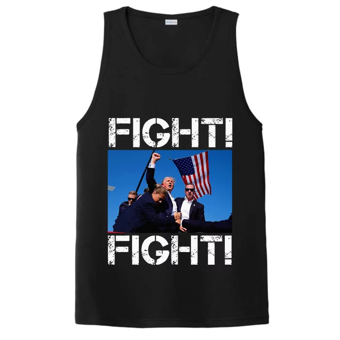 Trump Fight Fight Fight Trump Defiant Trump Shot Fist Pump Performance Tank