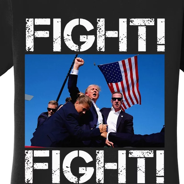 Trump Fight Fight Fight Trump Defiant Trump Shot Fist Pump Women's T-Shirt