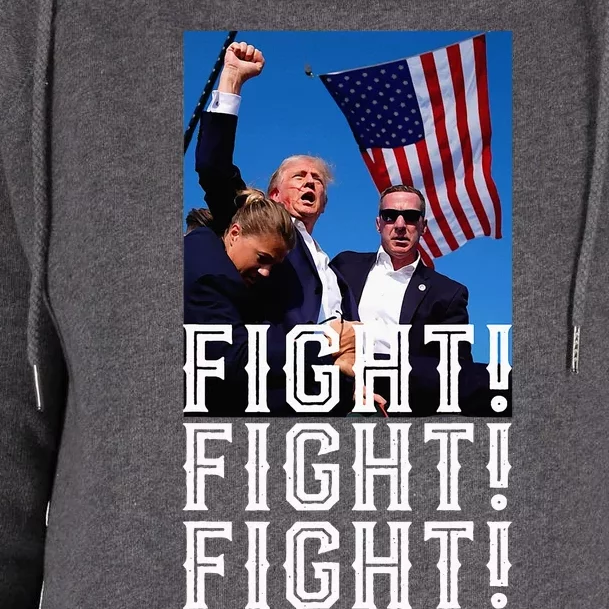 Trump Fight Fight Fight 2024 Womens Funnel Neck Pullover Hood