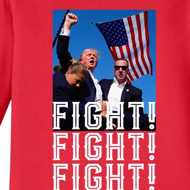 Trump Fight Fight Fight 2024 Baby Long Sleeve Bodysuit