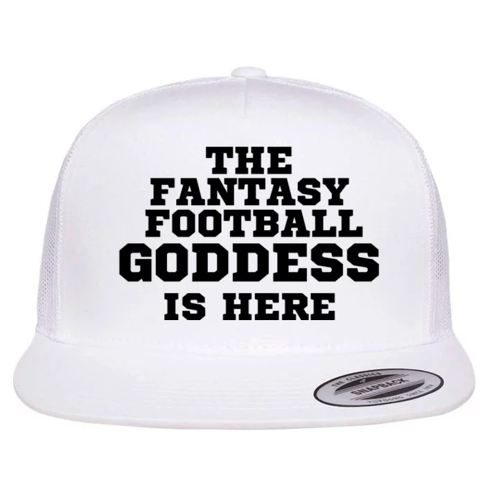 The Fantasy Football Goddess Is Here, Fantasy Football Guru Flat Bill Trucker Hat