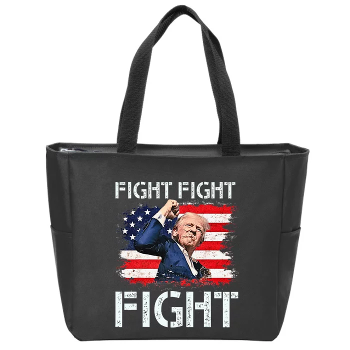 Trump Fight Fight Fight Trump Signals To Americans To Fight Zip Tote Bag