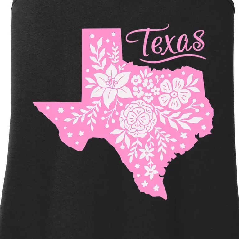 TEXAS Flower Floral Home State Texan Ladies Essential Tank