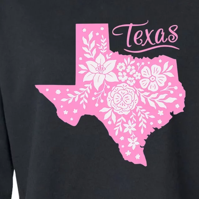 TEXAS Flower Floral Home State Texan Cropped Pullover Crew