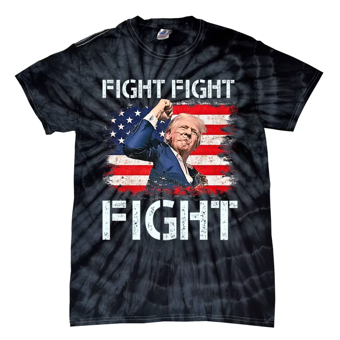 Trump Fight Fight Fight Trump Signals To Americans To Fight Tie-Dye T-Shirt