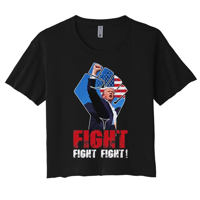 Trump Fight Fight 2024 Women's Crop Top Tee