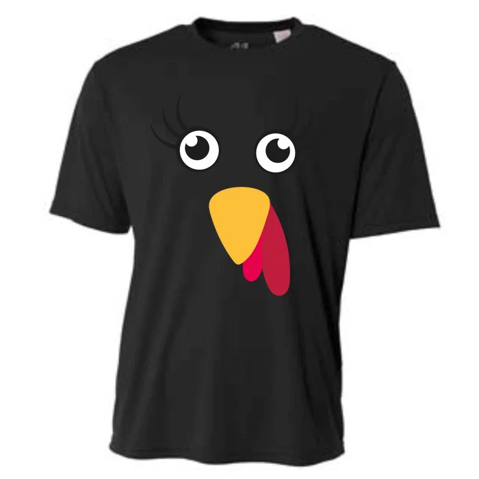 Turkey Face Funny Thanksgiving Day Cooling Performance Crew T-Shirt