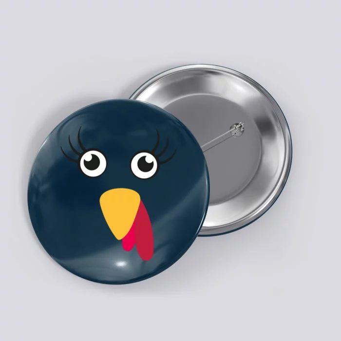 Turkey Face Funny Thanksgiving Day Button