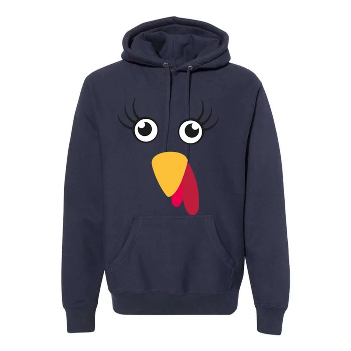 Turkey Face Funny Thanksgiving Day Premium Hoodie