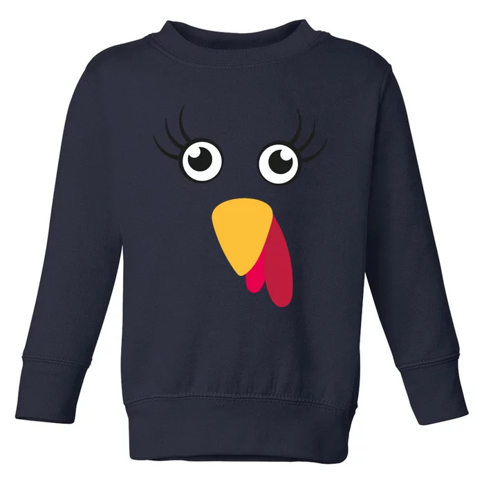 Turkey Face Funny Thanksgiving Day Toddler Sweatshirt