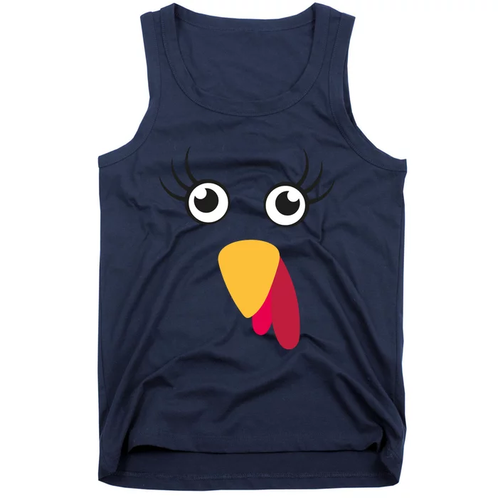 Turkey Face Funny Thanksgiving Day Tank Top