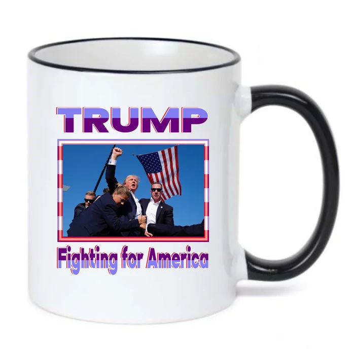 Trump Fighting For America Black Color Changing Mug