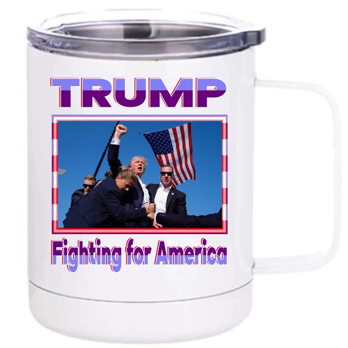 Trump Fighting For America Front & Back 12oz Stainless Steel Tumbler Cup