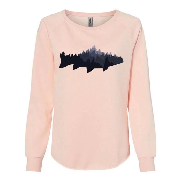 Trout Fly Fishing Nature Outdoor Fisherman Gift Womens California Wash Sweatshirt