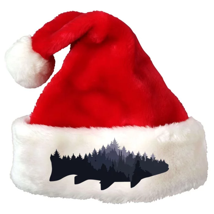 Trout Fly Fishing Nature Outdoor Fisherman Gift Premium Christmas Santa Hat