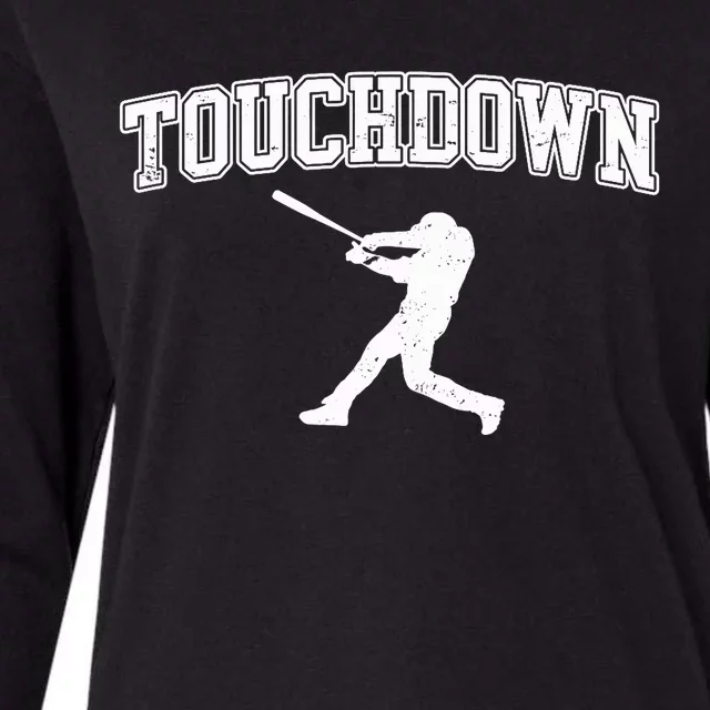 Touchdown Funny Football Baseball Sports Womens Cotton Relaxed Long Sleeve T-Shirt