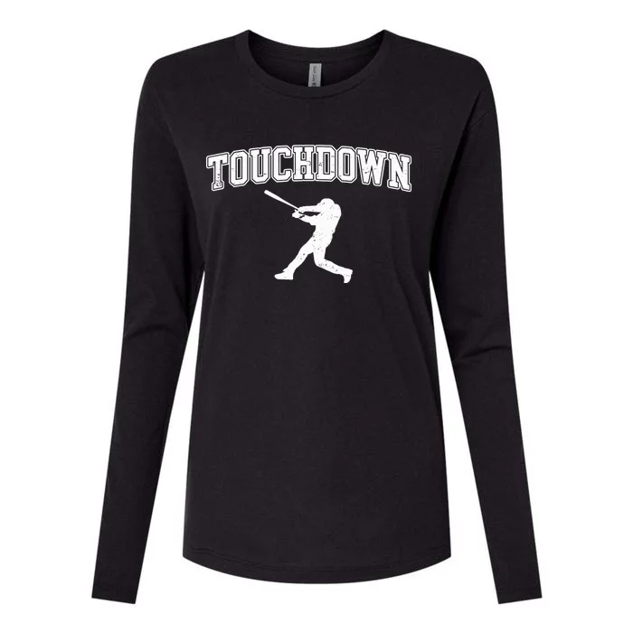 Touchdown Funny Football Baseball Sports Womens Cotton Relaxed Long Sleeve T-Shirt