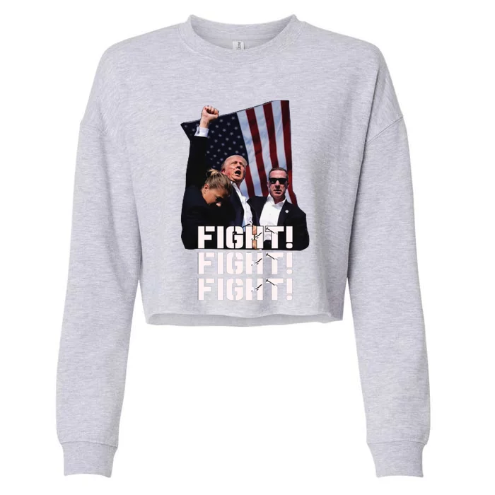 Trump Fight Fight Fight Cropped Pullover Crew