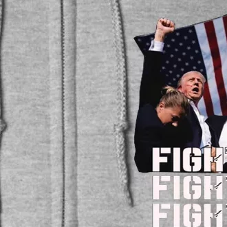 Trump Fight Fight Fight Full Zip Hoodie