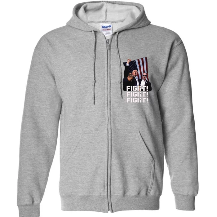 Trump Fight Fight Fight Full Zip Hoodie