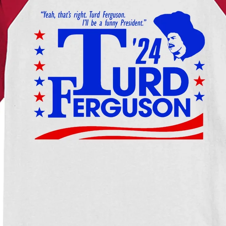 Turd Ferguson For President Election 2024 Kids Colorblock Raglan Jersey