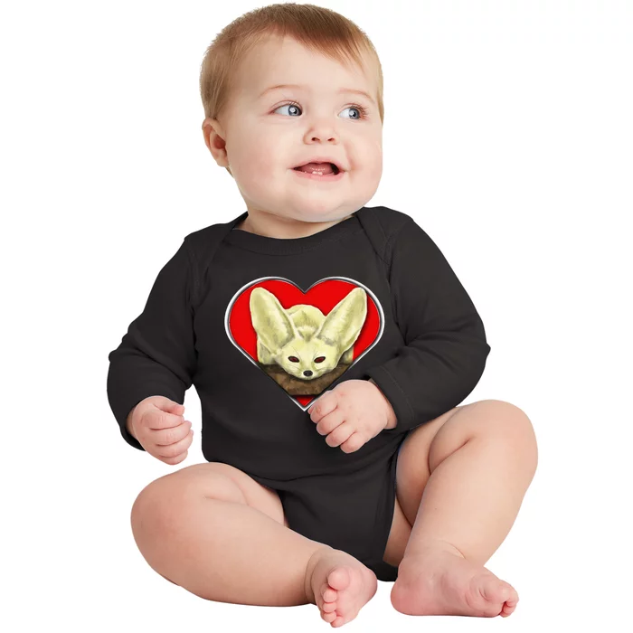 Tiny Fennec Fox Baby Long Sleeve Bodysuit