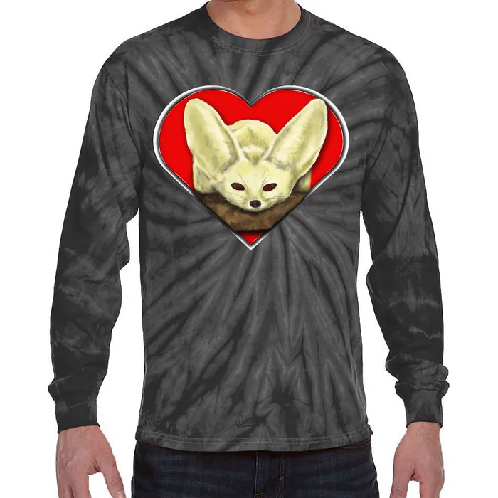 Tiny Fennec Fox Tie-Dye Long Sleeve Shirt