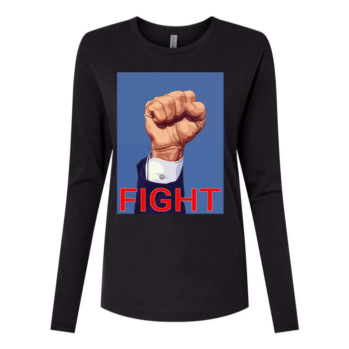 Trump Fist. Fight Fight Fight Womens Cotton Relaxed Long Sleeve T-Shirt