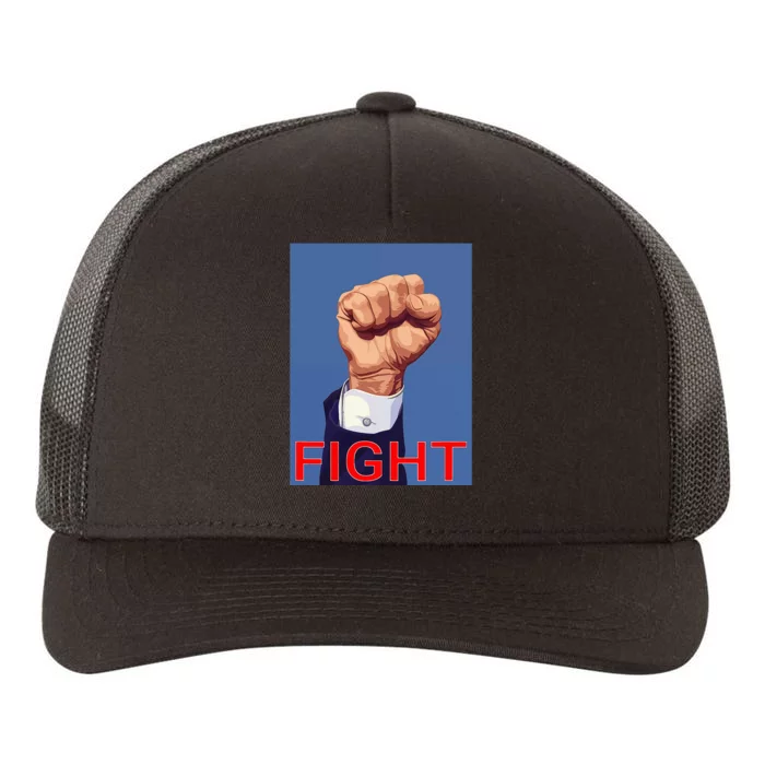 Trump Fist. Fight Fight Fight Yupoong Adult 5-Panel Trucker Hat