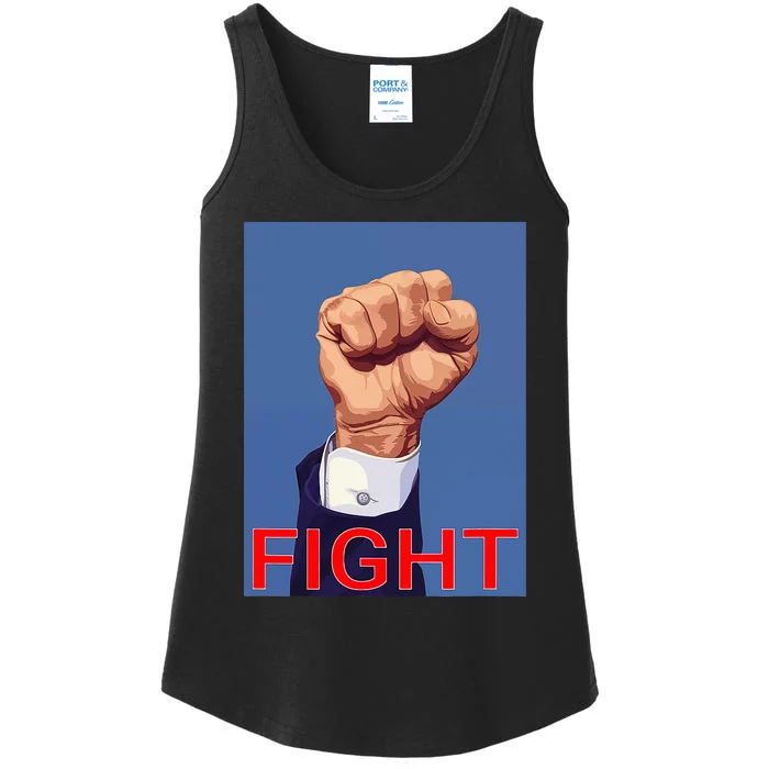 Trump Fist. Fight Fight Fight Ladies Essential Tank