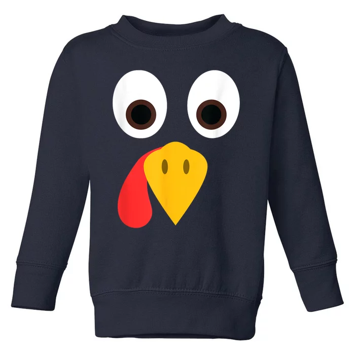 Turkey Face Funny Thanksgiving Toddler Sweatshirt