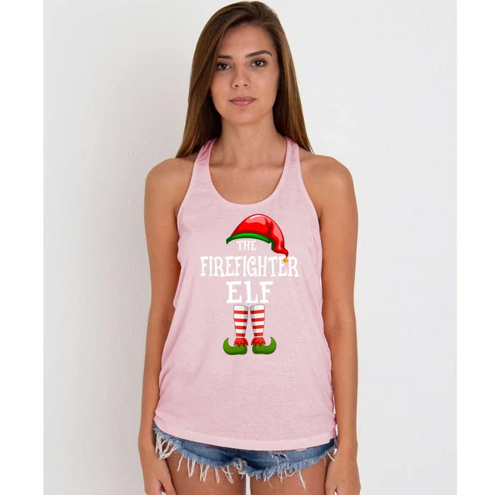 The Firefighter Family Matching Xmas Group Pajama Gift Women's Knotted Racerback Tank