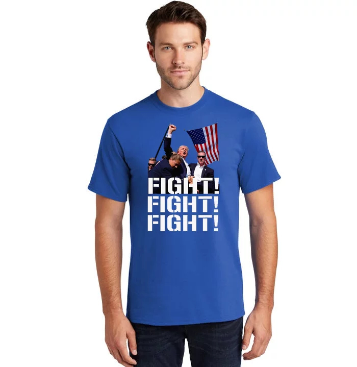 Trump Fight Fight Fight Trump Defiant Trump Shot Fist Pump Tall T-Shirt