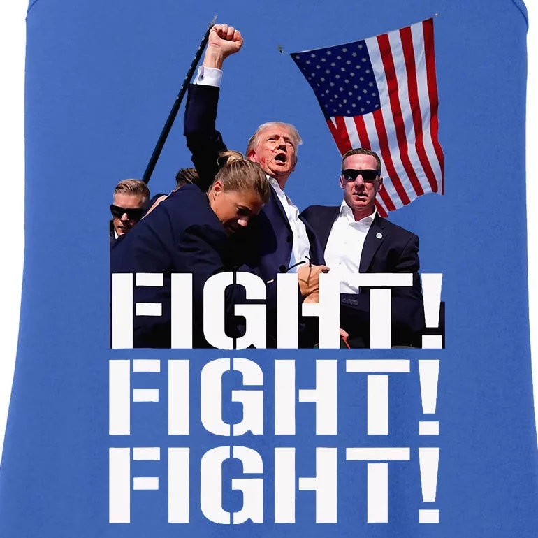 Trump Fight Fight Fight Trump Defiant Trump Shot Fist Pump Ladies Essential Tank