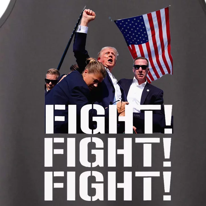 Trump Fight Fight Fight Trump Defiant Trump Shot Fist Pump Performance Tank