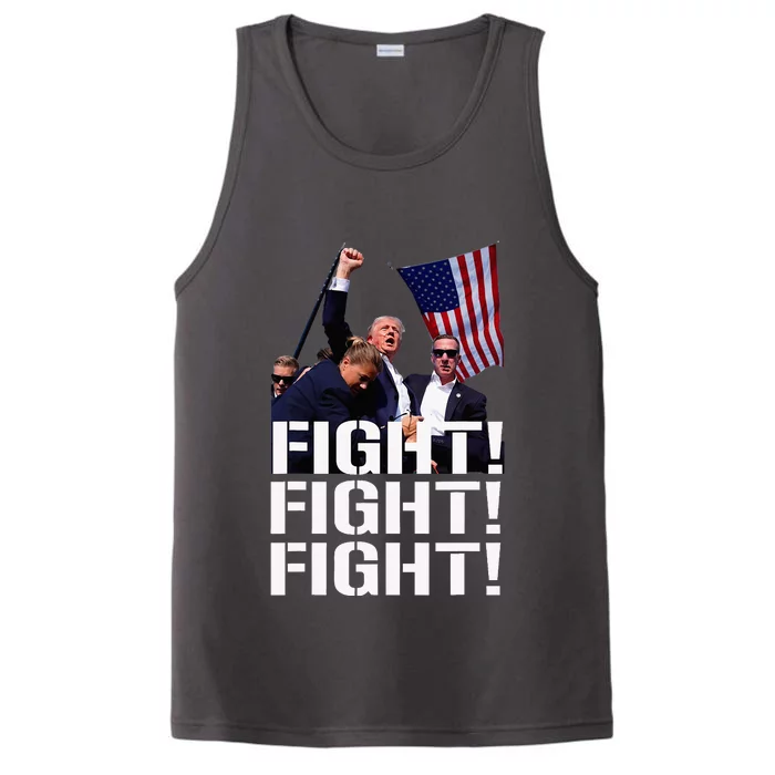 Trump Fight Fight Fight Trump Defiant Trump Shot Fist Pump Performance Tank