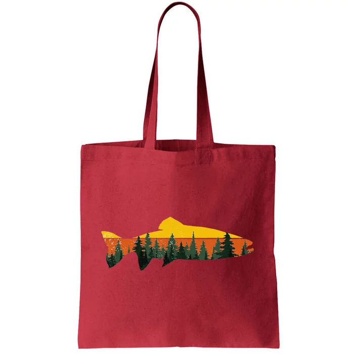 Trout Fly Fishing Outdoor Forest Nature Wildlife Fisherman Tote Bag