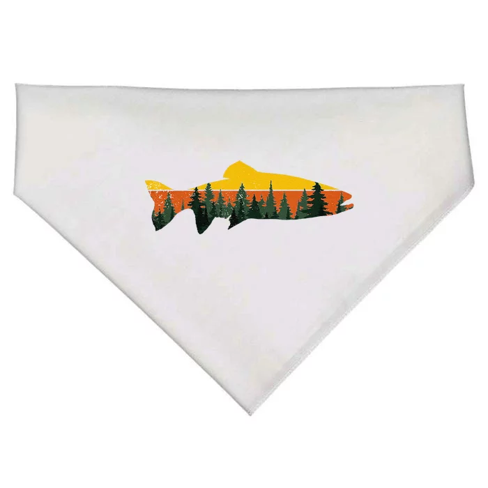 Trout Fly Fishing Outdoor Forest Nature Wildlife Fisherman USA-Made Doggie Bandana