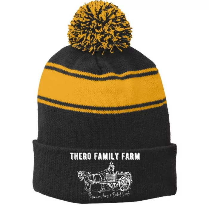 Thero Family Farm Stripe Pom Pom Beanie