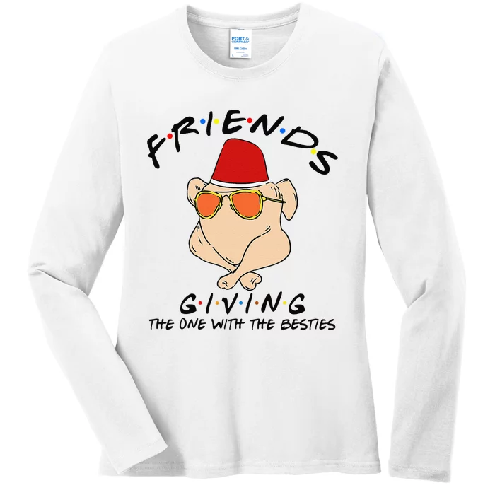 Turkey Friends Giving Happy Friendsgiving Funny Thanksgiving Ladies Long Sleeve Shirt