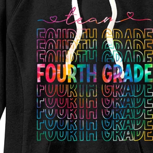 Team Fourth Grade Tie Dye Back To School 4th Grade Teacher Women's Fleece Hoodie