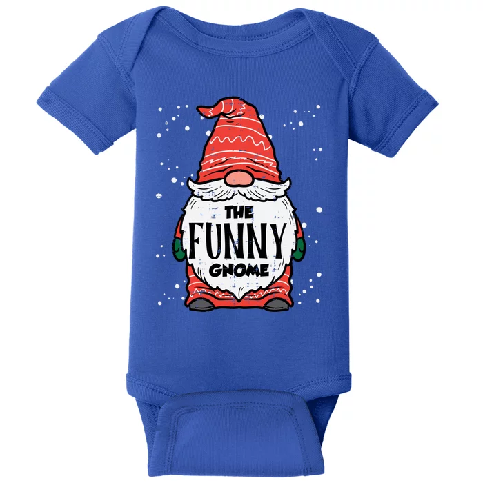 The Funny Gnome Xmas Matching Christmas Pajamas For Family Gift Baby Bodysuit