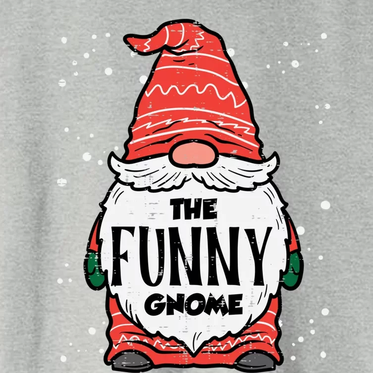 The Funny Gnome Xmas Matching Christmas Pajamas For Family Gift Women's Crop Top Tee