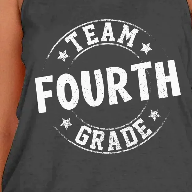 Team Fourth Grade Teacher Student Back To School 4th Grade Women's Knotted Racerback Tank