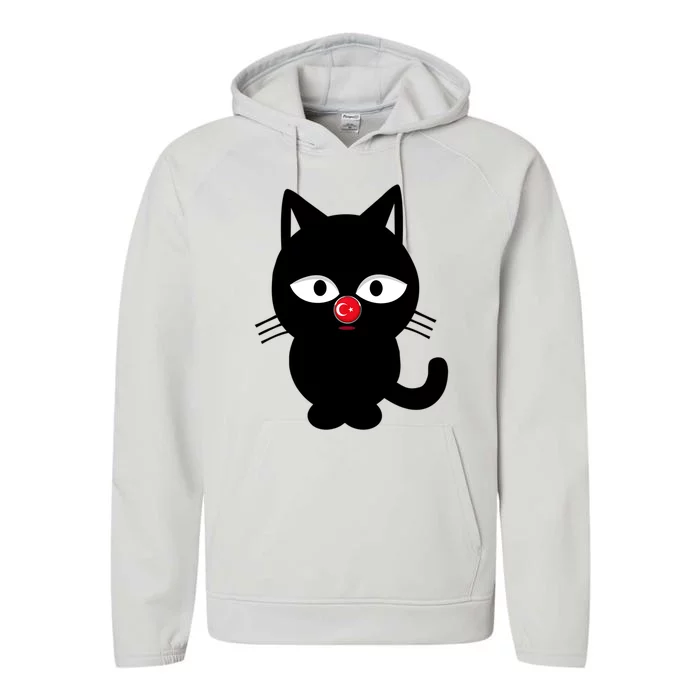 Turkey Football Gift Cute Cat Funny Gift Performance Fleece Hoodie