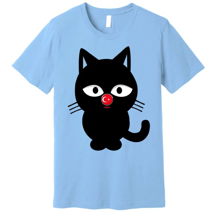 Turkey Football Gift Cute Cat Funny Gift Premium T-Shirt