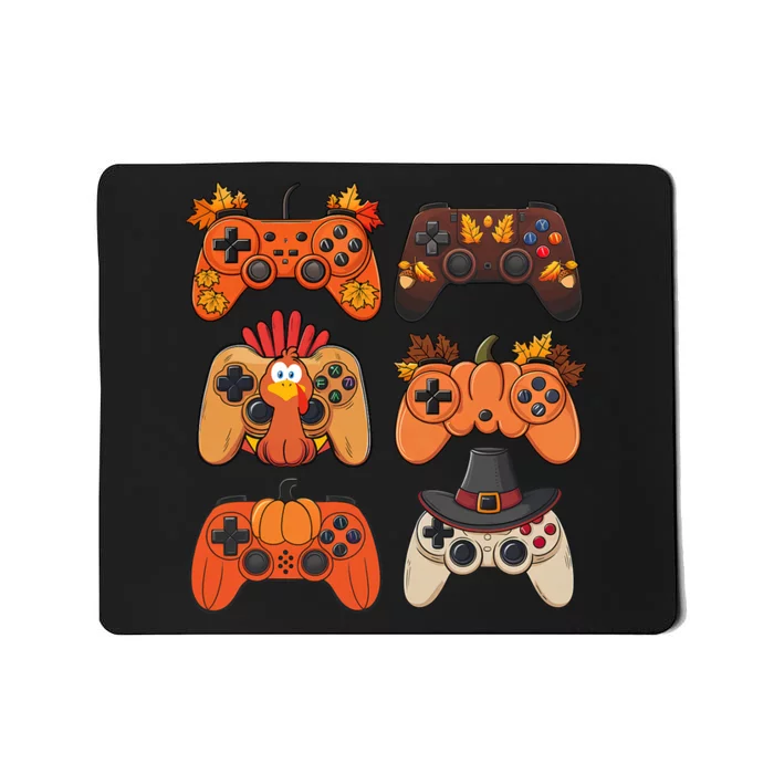 Thanksgiving Fall Gaming Controllers Turkey Funny Boy Gamer Mousepad