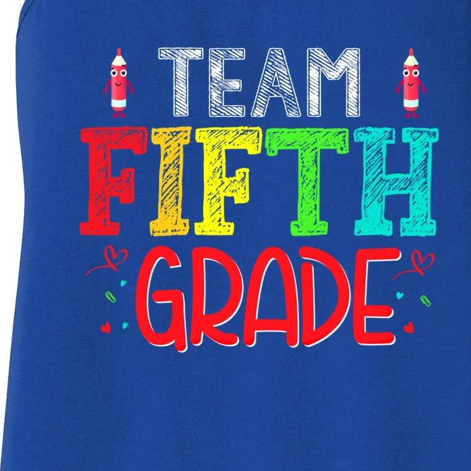 Team Fifth Grade Hello 5Th Grade Happy First Day Of School Meaningful Gift Women's Racerback Tank